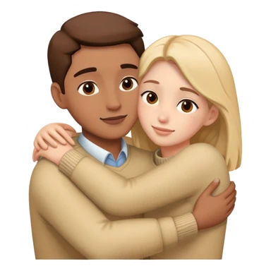 Two people embracing in a warm hug sticker