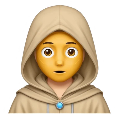 Jedi wearing hood emoji eyes covered by hood sticker