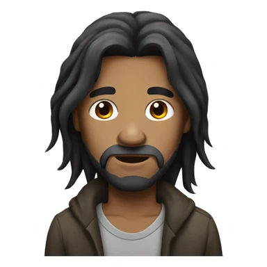 Homeless man with long straight black hair  sticker