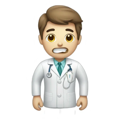 Dentist tired from work  sticker