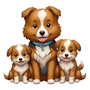 dog with its puppies sticker