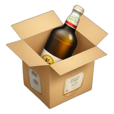 bottle of alcohol inside the box sticker