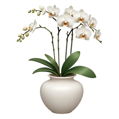 white orchids in white Italy vase  sticker