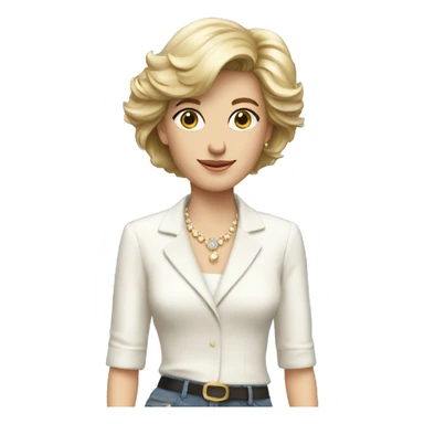 lady diana with modern clothes sticker