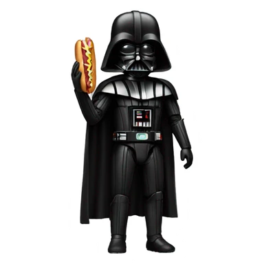 Dark vador with a hot dog sticker