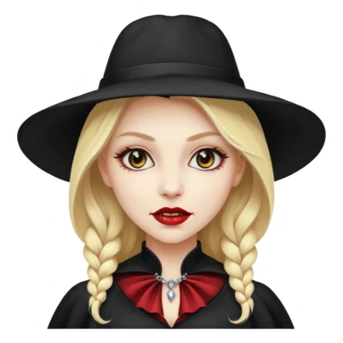 blonde vampire woman with hat sticker