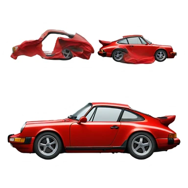 red porsche 911 sticker