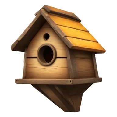 Rustic Wooden spaceship birdhouse sticker