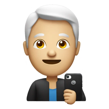 person whit mobilephone sticker