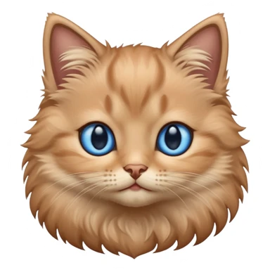 light brown fluffy kitten with blue eyes sticker