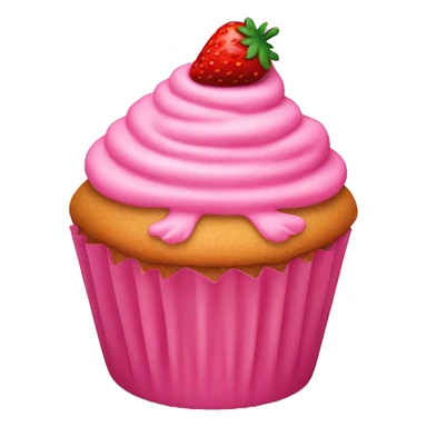 Pink cupcake with a strawberry on top  sticker
