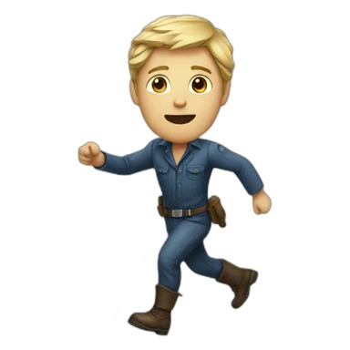 Homme travaille action sticker