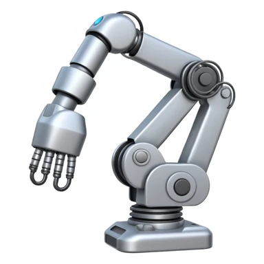 Industrial Arm – Silver robotic arm, gripping tool sticker