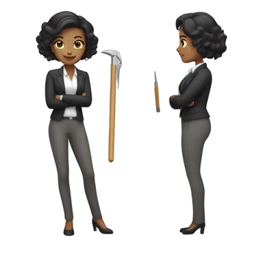 woman profession architect black hair sticker