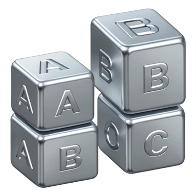Metallic A, B, C building blocks sticker