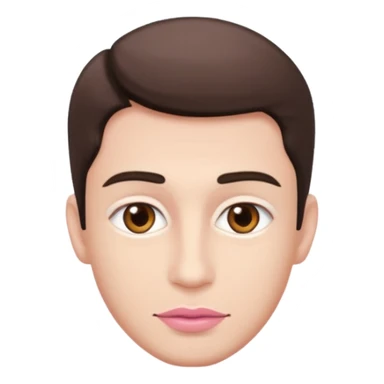 brown eyes lite pink lips men sticker