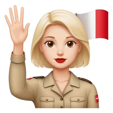 woman waving polish flag sticker