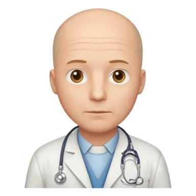 white male doctor a little bald sticker