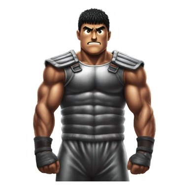 Guts from Berserk bench pressing sticker