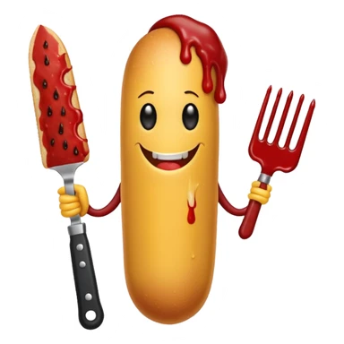 evil murderous corndog sticker