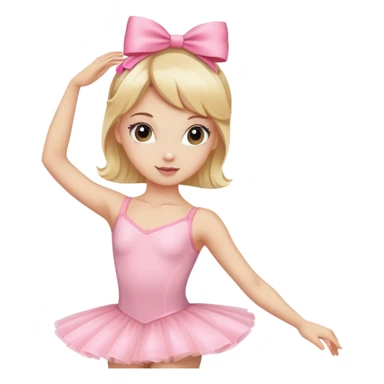 Blonde ballerina with a pink bow and leotard  sticker