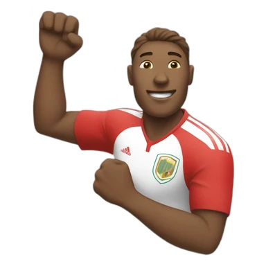 red jersey soccer player goal celebration sticker