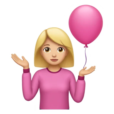 chica rosa pensando con globo de pensamiento sticker