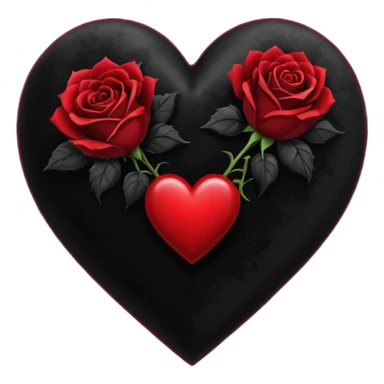 goth themed heart with a dark rose bouquet sticker