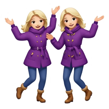 girls dancing in the snowing sticker