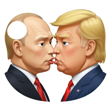 Putin and Trump kissing passionately  sticker