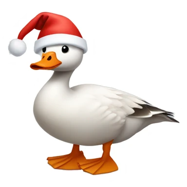 goose wearing a santa hat sticker