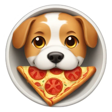 dog bowl with pizza inside sticker