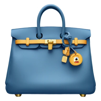 birkin bag in jean blue with horse accessorie sticker