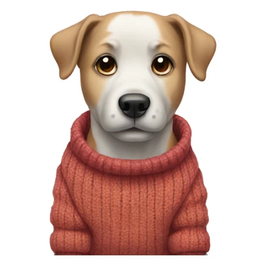 Cold dog wearing a sweater sticker