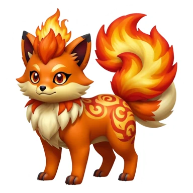 Zorua-Vulpix-Arcanine-Fakémon-hybrid-creature (full body)  sticker