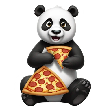 Panda Eating a slice of pizza with soda sticker