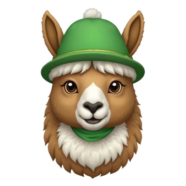 LLama and hat green sticker