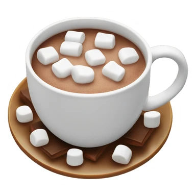 Christmas White mug of hot chocolate with marshmallows  sticker