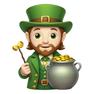 Leprechaun with pot of gold sticker