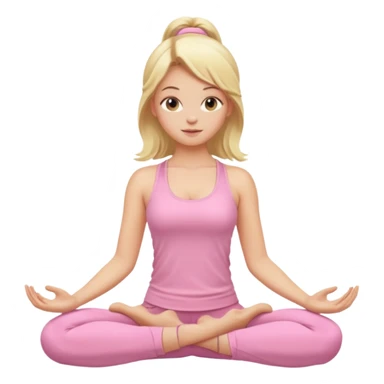 Yoga Blonde Girl With Light Pink Clothes sticker