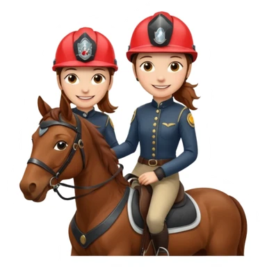 brown haired girl on a cheatnut hporse smiling' sticker