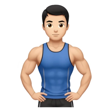 nein es soll ein fitness trainer sein der männlich ist mit schwarzen haaren stehend sticker