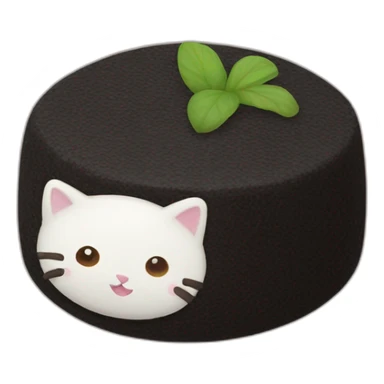 black rice cake mochi cat sticker