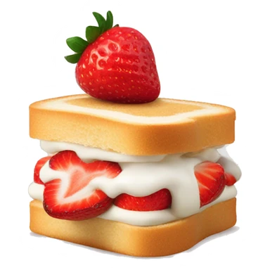 Cream filled sandwich with 3 strawberries inside cream sticker
