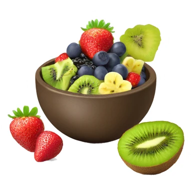 Acai bowl with kiwi banana and strawberrys sticker
