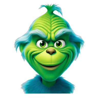 The grinch smirking but he’s blue sticker