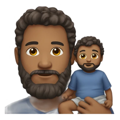 bearded man with baby sticker