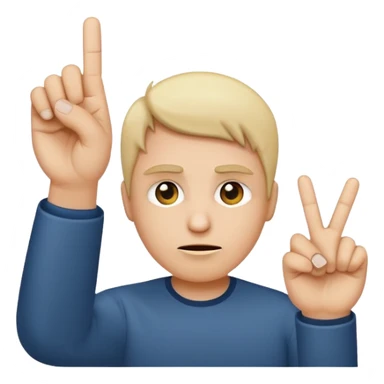 Creat an indifferent face putting up a middle finger iPhones style emoji sticker