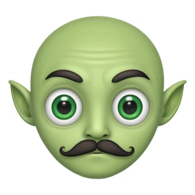 alien with mustache and green body sticker