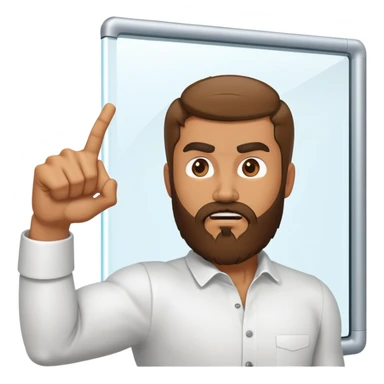 A bearded guy punching the screen  sticker